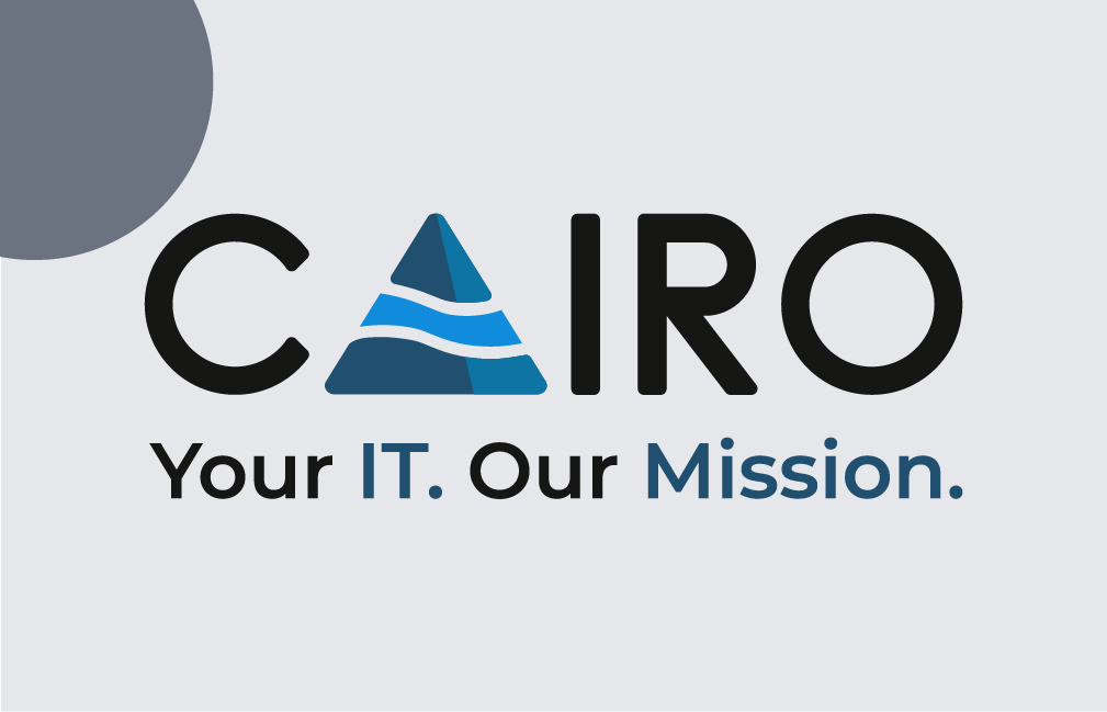 CAIRO logo with blue pyramid and the slogan 