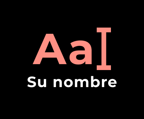 Text placeholder with the label “Su nombre”, showing the option to choose a custom app name