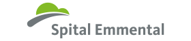 Spital Emmental logo with stylized green hill graphic above gray text