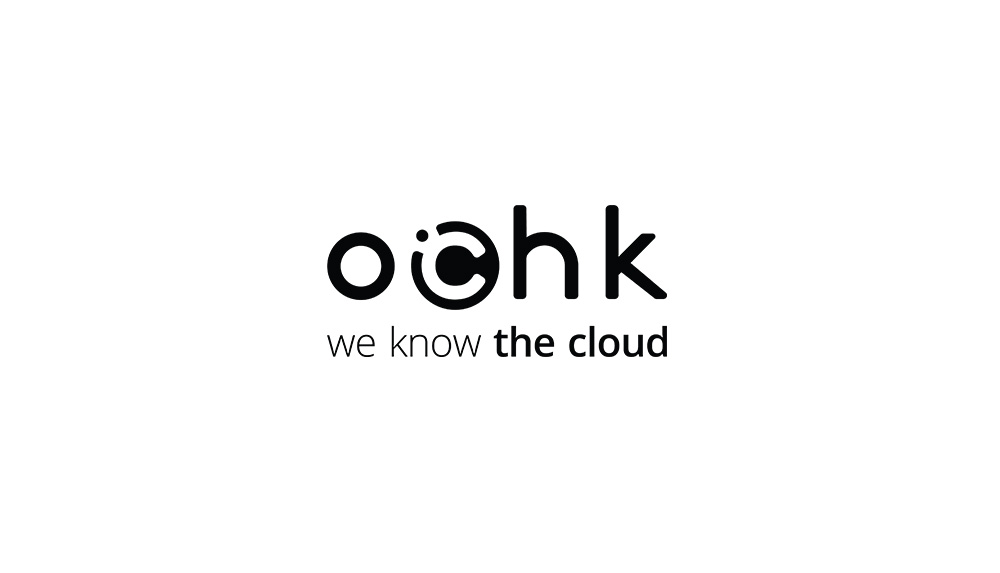 Black OCHK logo with the tagline “we know the cloud” on white background