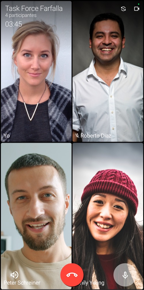 Videollamada en la app de Threema Work para Android