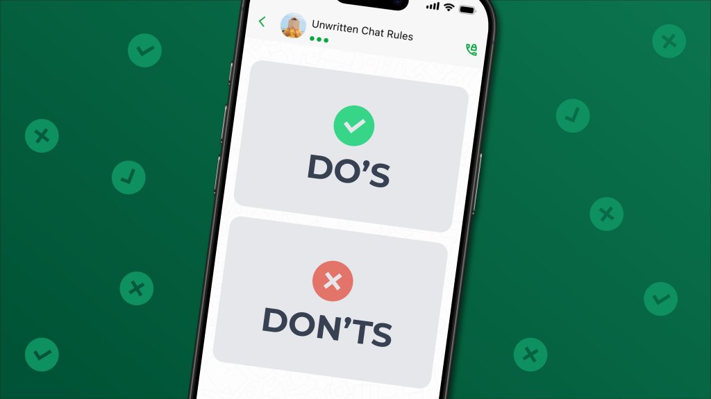 Smartphone displaying two chat bubbles, one saying "Do's" and the other "Don'ts".