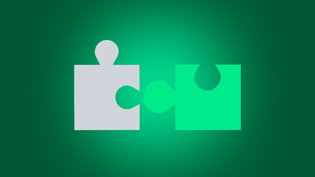 Zwei Puzzleteile stehen sich auf einem gr&uuml;nen Hintergrund gegen&uuml;ber und passen nicht zusammen.