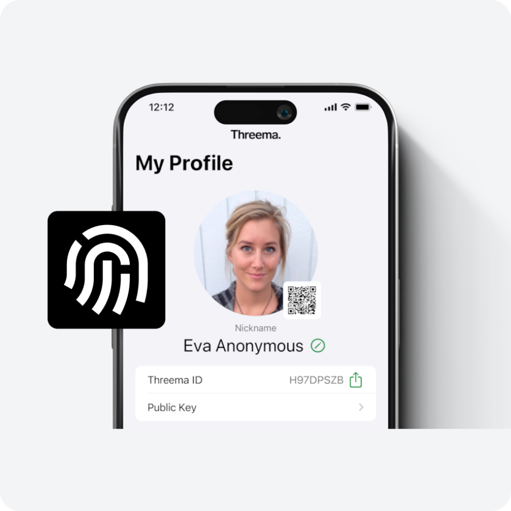 Profil Threema avec icône anonymat – symbolisant communication anonyme.