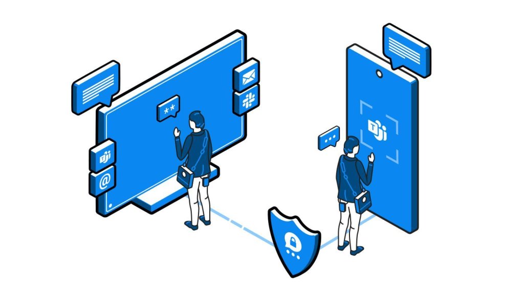 Business-Messenger auf riesigen Bildschirmen - symbolisiert Geschäftskommunikation.