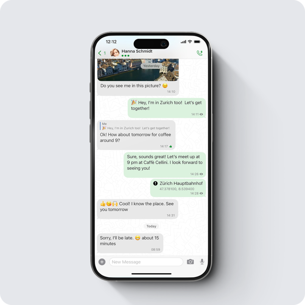Chat-Oberfläche auf einem mobilen Gerät.