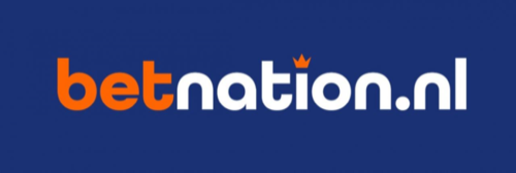 Logo Betnation.nl avec texte orange et blanc sur fond bleu.